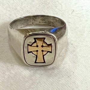 Rare Retired James Avery Celtic Cross 14k and Sterling Silver Ring Size …